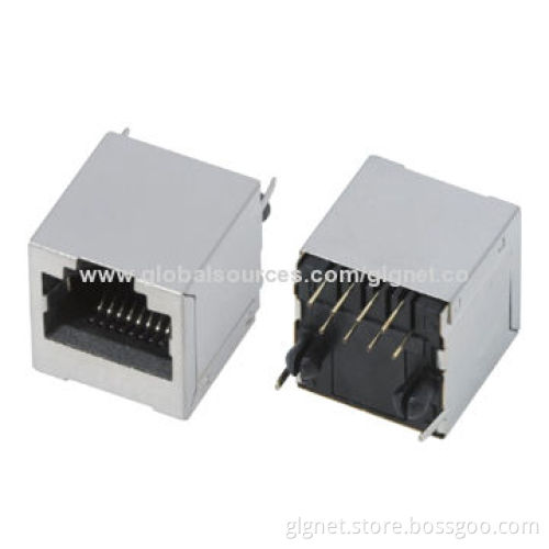 RJ45 1*1 port with shielding, w/o LED, vertical type